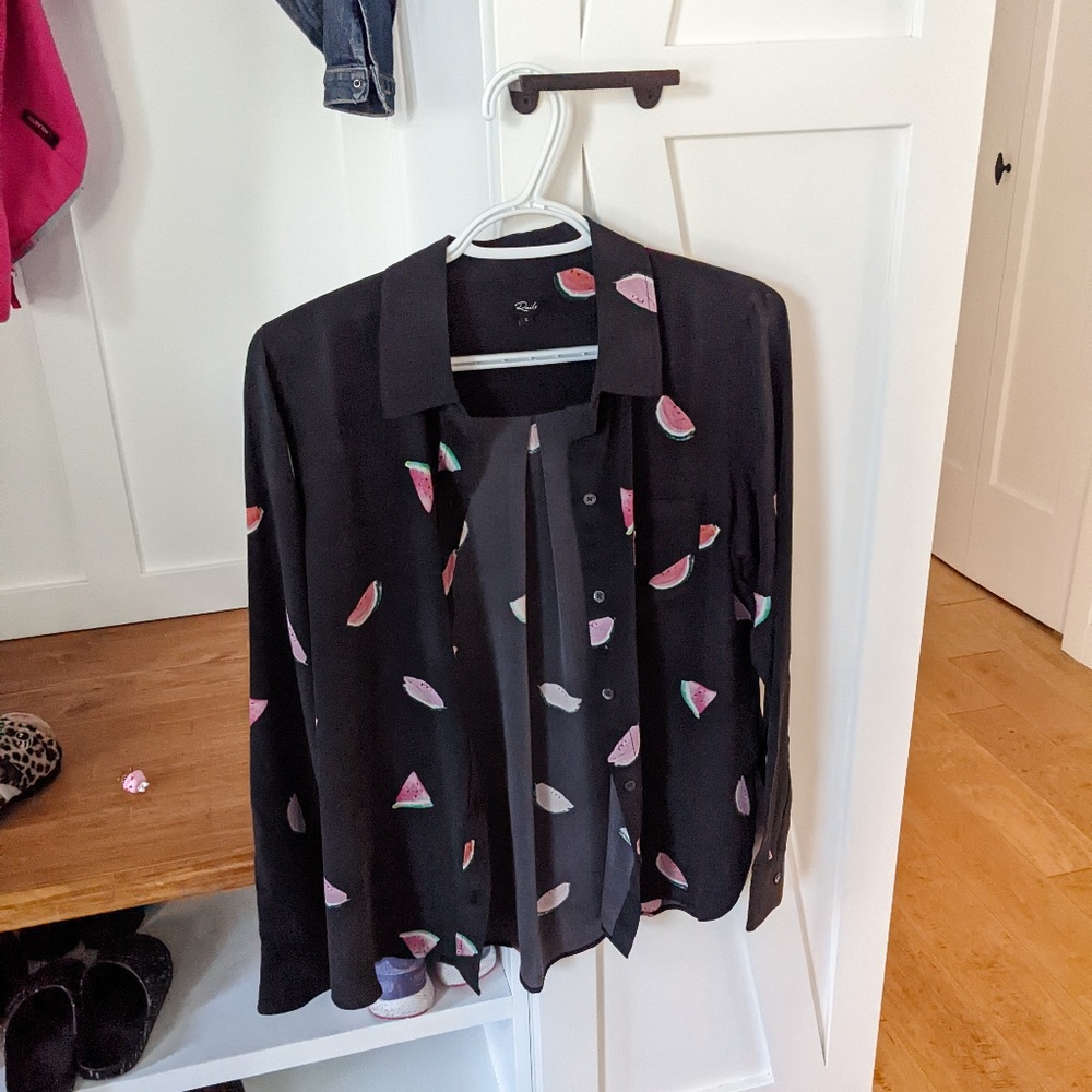 Rails silk watermelon shirt